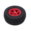 Alomejor 4Pcs RC Car Rubber Tires Wheel Rim Set RC Car Tires Hub RC Car Rubber Tires RC Truck Wheel Tyre RC Car Upgrade Parts for 1/10 Short Course Truck(red) view 2