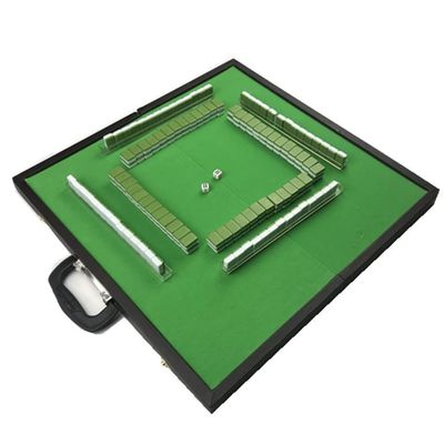 SHATONG Small Travel Mahjong Chinese Mahjong Set,144 Melamine Tiles with Foldable Chinese Mahjong Gaming Table Board Game(Color,: A,Size : 28x20x15mm)
