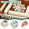 BESTOYARD Portable Mini Travel Mahjong Tile Set Chinese Mahjong Game with 146 Brown Carrying Case for Adult Beginner Players and Elderly, Travel-Friendly Family Gatherings and Leisure Activities view 4