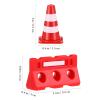 Toyandona 12pcs Construction Traffic Sign Set, Mini Traffic Cones Traffic Barricade Signs Toy Plastic Road Street Signs Toys for Kids Cone Construction Theme Party Favors view 2