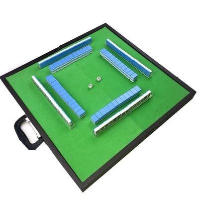 SHATONG Small Travel Mahjong Chinese Mahjong Set,144 Melamine Tiles with Foldable Chinese Mahjong Gaming Table Board Game(Color,: A,Size : 28x20x15mm)