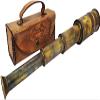 Captain's Functional Telescope | Brass Made | Glass Optics and High Magnfication | Pirate's Instrument| Camouflage Finish | 16in Long | 1Pc in Leather Bag | Handheld Style Spyglass view 1