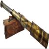 Captain's Functional Telescope | Brass Made | Glass Optics and High Magnfication | Pirate's Instrument| Camouflage Finish | 16in Long | 1Pc in Leather Bag | Handheld Style Spyglass view 2