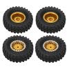 01 02 015 Labuduo RC Metal Rims Rubber Tires, 1/24 RC Car Wheels Tires 4Pcs with Brass Coupler for Axial SCX24 AXI90081 Gold 01 02 015YFfYr-11 01 02 015YFfYr-11 view 1