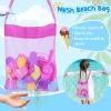 TSDATOWR Ice Cream Beach Toys Sand Toys Set for Kids, Collapsible Sand Bucket and Shovels Set with Mesh Bag, Sand Molds, Watering Can, Sandbox Toys for Kids and Toddlers, Travel Sand Toys for Beach view 3