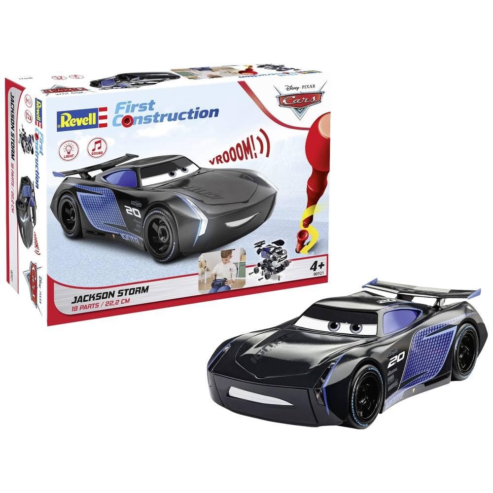 Revell Cars 00921 First Jackson Storm Disney (Light & Sound) 1:20 Scale, Black
