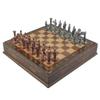 Antique Copper Medium Mythologic Pegasus Metal Chess Set for Adults,Handmade Pieces and Natural Solid Wooden Chess Board with Storage Inside (Walnut) view 1