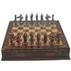 Antique Copper Medium Mythologic Pegasus Metal Chess Set for Adults,Handmade Pieces and Natural Solid Wooden Chess Board with Storage Inside (Walnut) view 4