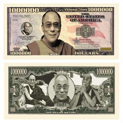 American Art Classics Pack of 50 Bills - Dalai Lama Million Dollar Novelty Collectible Bill - The 14th Dalai Lama