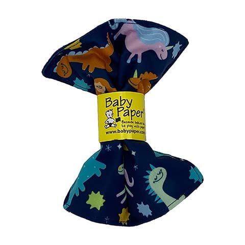 Original Baby Paper - Crinkle Teether and Sensory Toy for Babies and Infants | Mythical Creatures | Non-Toxic, Washable | Great for Baby Showers