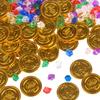 LOMIMOS Pirate Gold Coins,144 PCS Buried Treasure and Pirate Gems Jewelry Playset Pack Party Favor Decorations(72 Coins+72 Gems) view 1