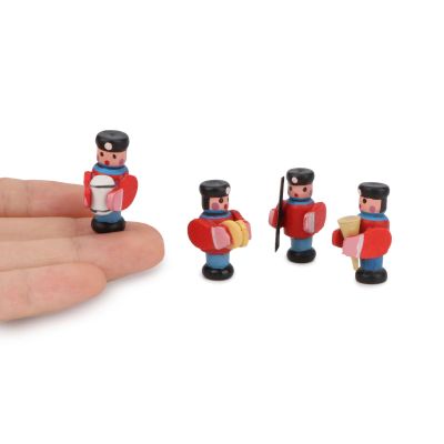 Dollhouse Collection Lil People Miniatures 4PCS Figures Maching Band Players Figure Drum Puppet Decorations