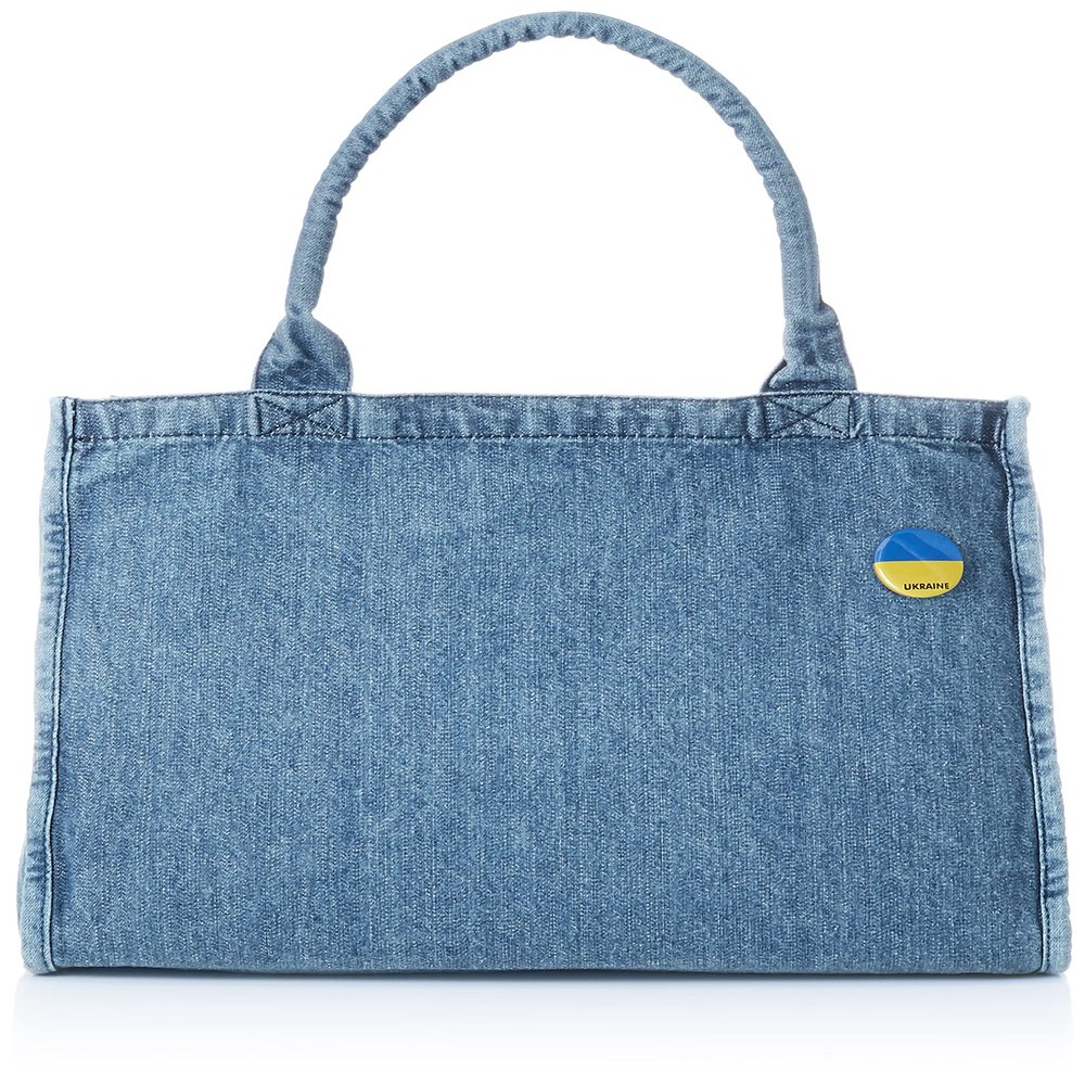 F-Style F-SD010558-020 Tote Bag, Flag with Can Badge, Denim Tote Bag