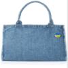 F-Style F-SD010558-020 Tote Bag, Flag with Can Badge, Denim Tote Bag view 1