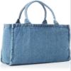 F-Style F-SD010558-020 Tote Bag, Flag with Can Badge, Denim Tote Bag view 2