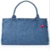 F-Style F-SD010558-034 Tote Bag, Flag with Can Badge, Denim Tote Bag view 1