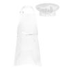 Huimingda Unisex Kids Apron and Chef Hat Set Fancy Dress Up Costume for Kitchen Cooking Baking Painting Training White Small view 2