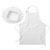 Huimingda Unisex Kids Apron and Chef Hat Set Fancy Dress Up Costume for Kitchen Cooking Baking Painting Training White Small view 4