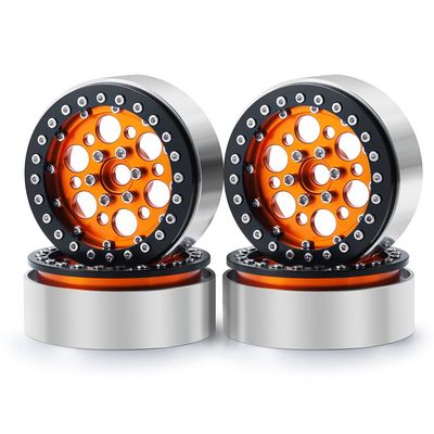 RCLIONS 4pcs Aluminum Ally 2.2inch RC Beadlock Wheels Rims for 1/10th RC Crawler Car