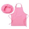 Huimingda Unisex Kids Apron and Chef Hat Set Fancy Dress Up Costume for Kitchen Cooking Baking Painting Training Pink Large view 3