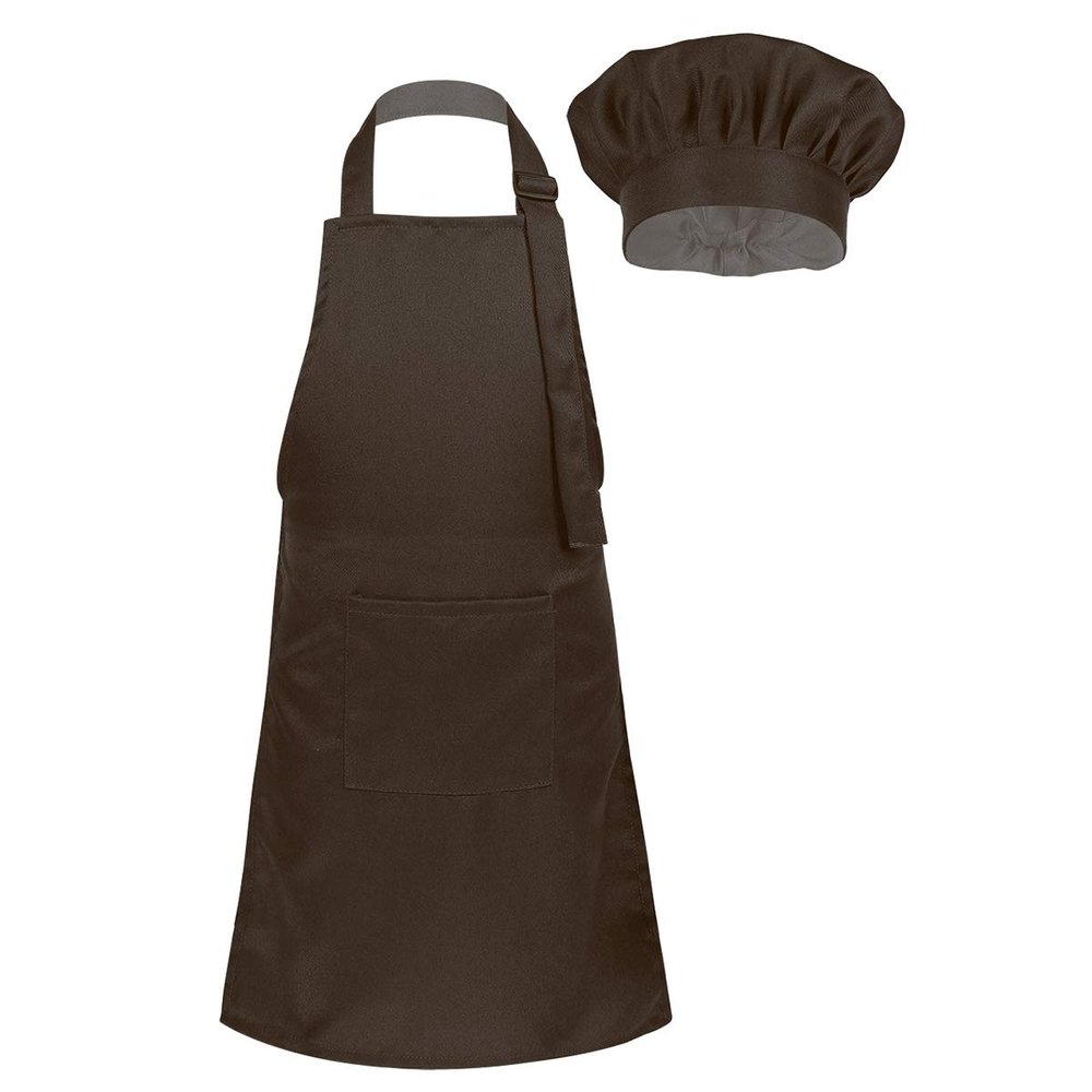 Huimingda Unisex Kids Apron and Chef Hat Set Fancy Dress Up Costume for Kitchen Cooking Baking Painting Training Coffee Medium