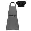 Huimingda Unisex Kids Apron and Chef Hat Set Fancy Dress Up Costume for Kitchen Cooking Baking Painting Training Black Small view 2