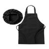 Huimingda Unisex Kids Apron and Chef Hat Set Fancy Dress Up Costume for Kitchen Cooking Baking Painting Training Black Small view 3