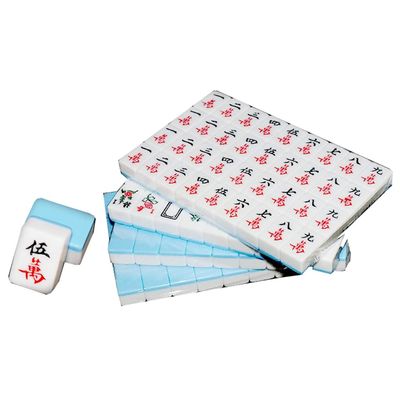 SHATONG Professional Mini Traditional Mahjong Chinese Mahjong Set 144 Tiles Melamine with Tablecloth and Card Ruler Portable Travel Majhong Games Set(Color: A)