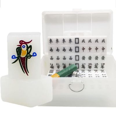 SHATONG Mahjong  Board Game Mahjong Set 144 Tiles 1.4 X 1.7 X 0.8 Inches Easy-to-Read Game Set Complete Majong Game Sets for Travel Party Family Game Gift(Color: A)