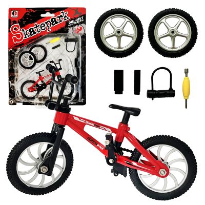 kidbeile Mini Finger Bike Toy Alloy Mountain Bicycle Model with Tools, Movable Parts, Gift for Kids & Collectors (Red)