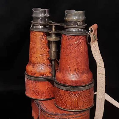 Vintage Double Mirror Nautical Brass Pirate Antique Telescope Replica Pirate Royal Navy Spyglass Telescope