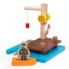 Bigjigs Toys, Crane Dock, Diver & Dinghy, Wooden Train Track Accessories, Train Toys view 1