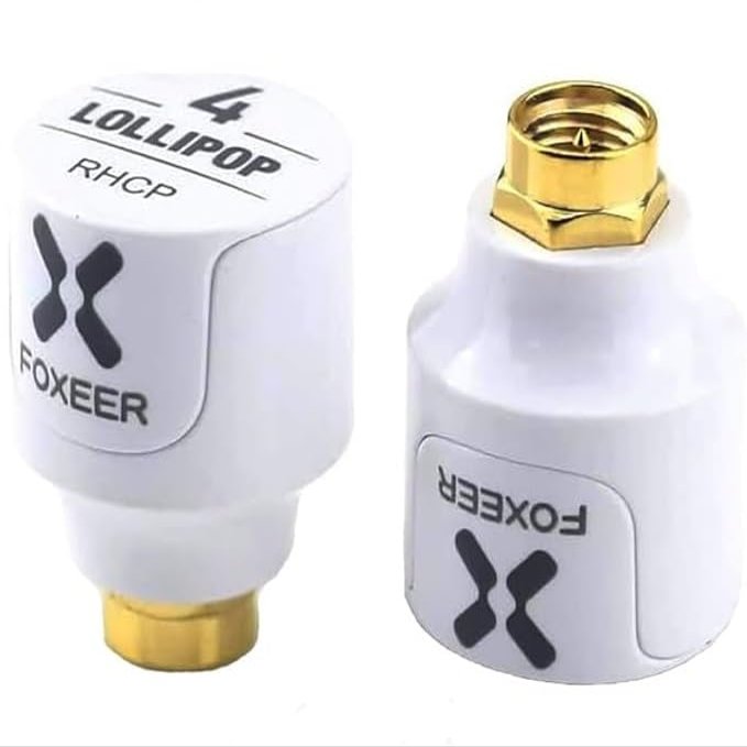 2pcs FOXEER FPV Antenna Lollipop 4 5.8GHz RHCP 2.6Dbi Stubby Antenna SMA for FPV Drone Racing Quadcopeter Multicopter Fatshark Goggles TX RX(White-SMA)