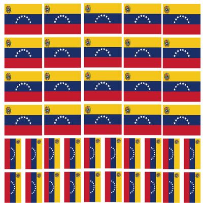 40 Removable Stickers: Venezuela Flag: Venezuelan Party Favors, Decals