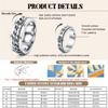 FASACCO 12Pcs Fidget Anxiety Rings for Women Men - Spinner Fidget Rings for Anxiety Relieving Stress Flower Moon Star Stainless Steel Rings Adjustable Size 7 view 2