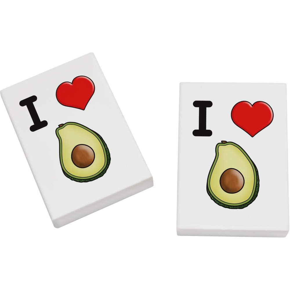 Azeeda 2 x 45mm 'I Love Avocado' Erasers/Rubbers (ER00029676)