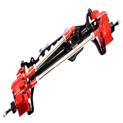 NHX Front Aluminum Portal Axle Set w/Gears Black/Red for SCX10III