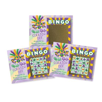 My Scratch Offs 26 Pack Mardi Gras Bingo Scratch Off Cards are Perfect for Fun Games & Party Favors