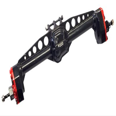 NHX RC Aluminum Portal Axle Set Rear w/Gears -Black/Red : Axial SCX10III
