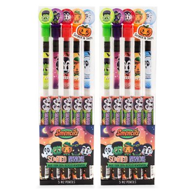 Scentco Halloween Smencils (2 Pack) - HB #2 Scented Pencils, 5 Count, Gifts for Kids, School Supplies, Classroom Rewards