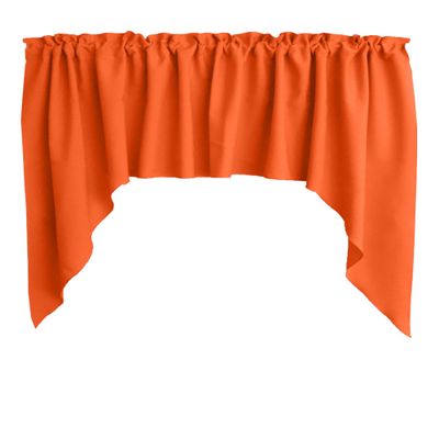 Zen Creative Designs Solid Poplin Swag Window Valance Home Dcor Bedroom Nursery Kitchen Window (Orange)
