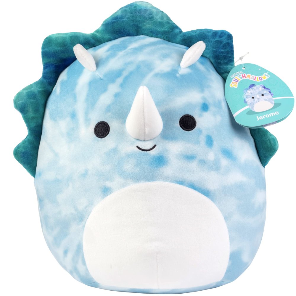 Squishmallows 10" Jerome The Blue Triceratops - Official Kellytoy Plush - Soft and Squishy Dinosaur Stuffed Animal Toy - Great Gift for Kids