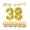 38th Birthday Decoration Happy Birthday Banner Balloons 38 Years Old Birthday Party Supplies Helium Balloons Number 38 Balloons Latex Balloon Foil Balloon, 38th Gold Birthday Party Decoration view 1