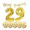 29th Birthday Decoration Happy Birthday Banner Balloons 29 Years Old Birthday Party Supplies Helium Balloons Number 29 Balloons Latex Balloon Foil Balloon, 29th Gold Birthday Party Decoration view 1