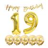 19th Birthday Decoration Happy Birthday Banner Balloons 19 Years Old Birthday Party Supplies Helium Balloons Number 19 Balloons Latex Balloon Foil Balloon, 19th Gold Birthday Party Decoration view 1
