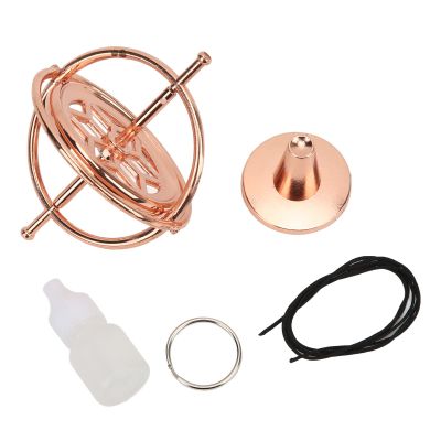Mini Gyroscope, Metal Gyroscope, Bracket Gyroscope Decompression Toy Mini Balance Spinning Top Artifact Rose