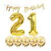 21th Birthday Decoration Happy Birthday Banner Balloons 21 Years Old Birthday Party Supplies Helium Balloons Number 21 Balloons Latex Balloon Foil Balloon, 21th Gold Birthday Party Decoration view 1