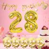 21th Birthday Decoration Happy Birthday Banner Balloons 21 Years Old Birthday Party Supplies Helium Balloons Number 21 Balloons Latex Balloon Foil Balloon, 21th Gold Birthday Party Decoration view 2