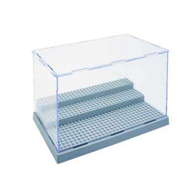 Kuzhi Anti-Dust and Display Acrylic Box,Building Blocks Base Compatible with Various Building Block Toys (5.4Wx10L, Grey)