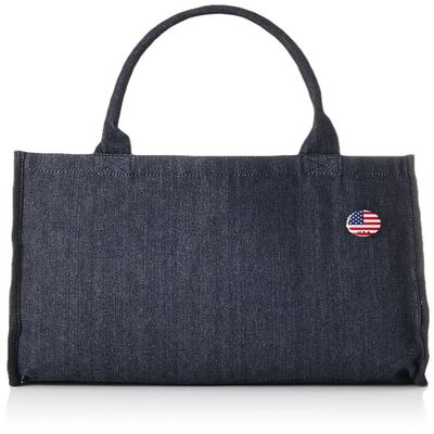 F-Style F-SD010559-005 Tote Bag, Flag Can Badge, Denim Tote Bag, Indigo/U.S.A